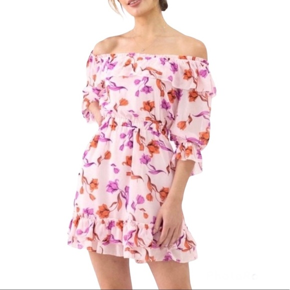 Lost + Wander Garden Of Delight Mini Floral Ruffle Dress XS - Picture 1 of 11